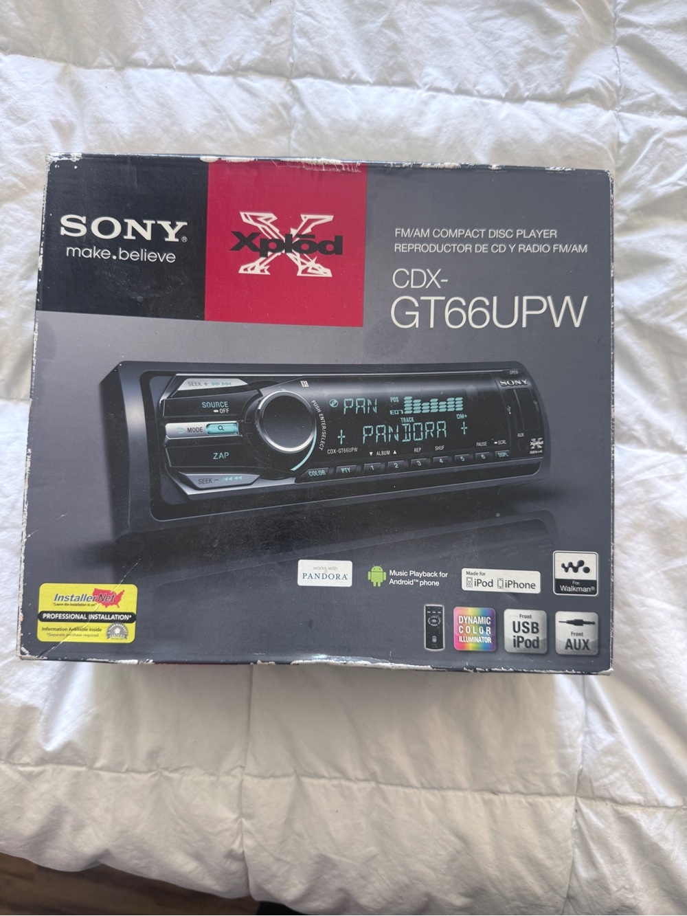 Sony Xplod CDX-GT66UPW Black and Silver Car CD Receiver with USB & AUX